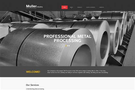 Web page template for Metal fabricators 